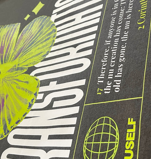 🦋 TRANSFORMATION TEE – CHARCOAL